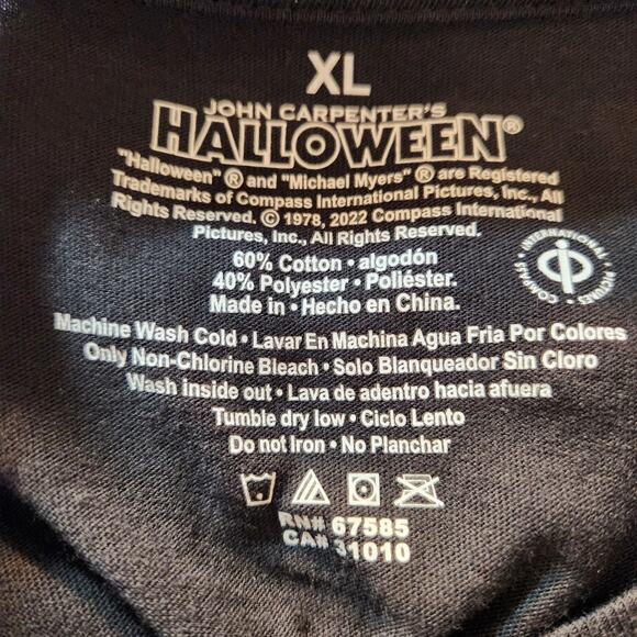 JOHN CARPENTERS HALLOWEEN Michael Myers Movie Black LS Graphic T Shirt Mens XL - Picture 5 of 7